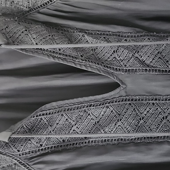 Ramy Brooke Navy blue Long Sleeve Laced Winnie Blouse Size Medium - Picture 9 of 12